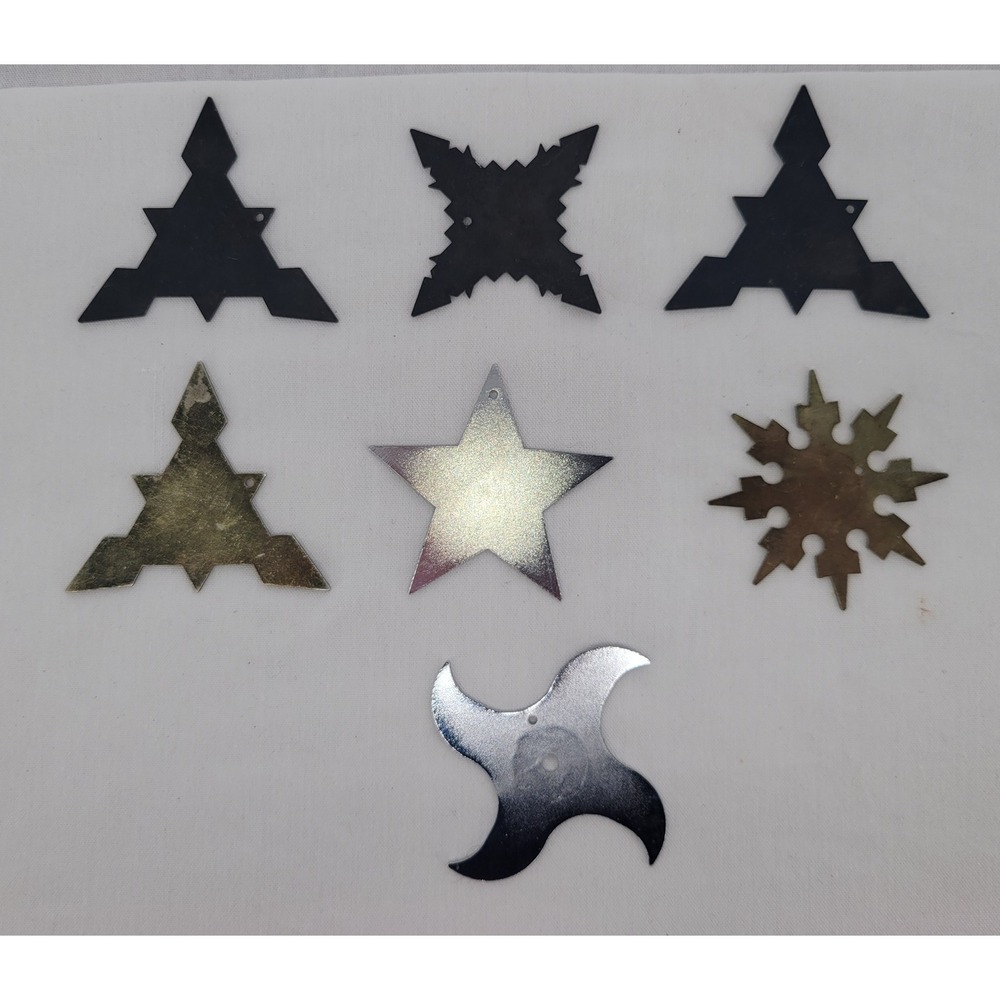 Vintage 7pc Ninja Throwing Star Shuriken Lot ~ Collectible Martial Arts Decor - Picture 2 of 2